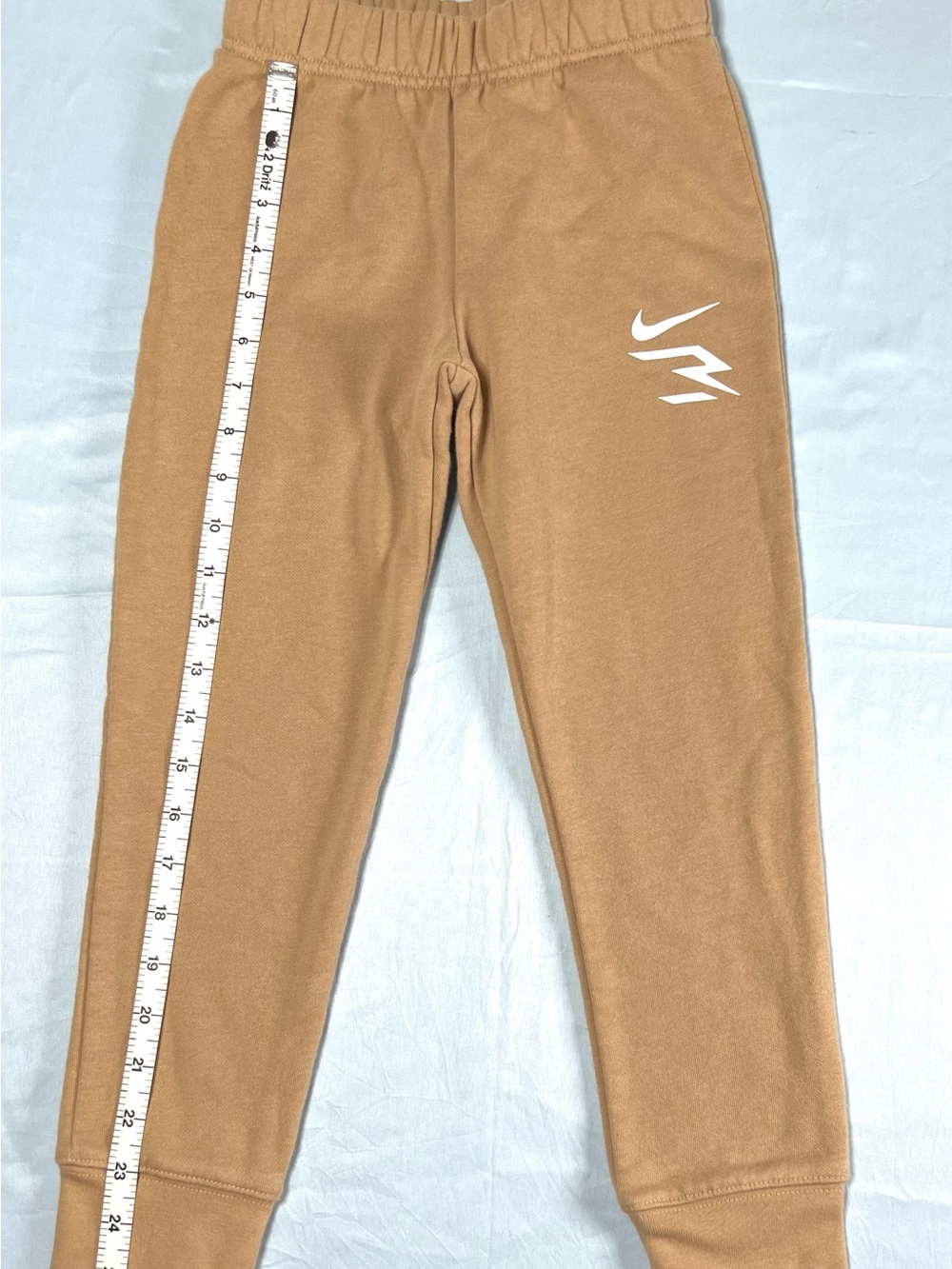 Nike Kids Tan Joggers with White Logo size 7